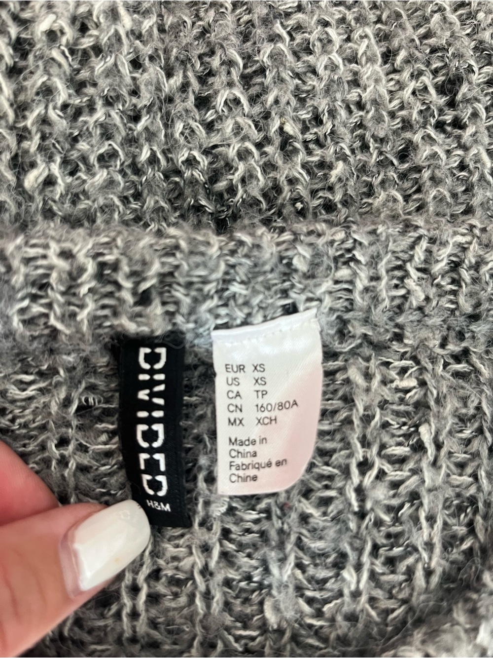 Divided Marled Gray Crewneck Sweater - Picture 4 of 5